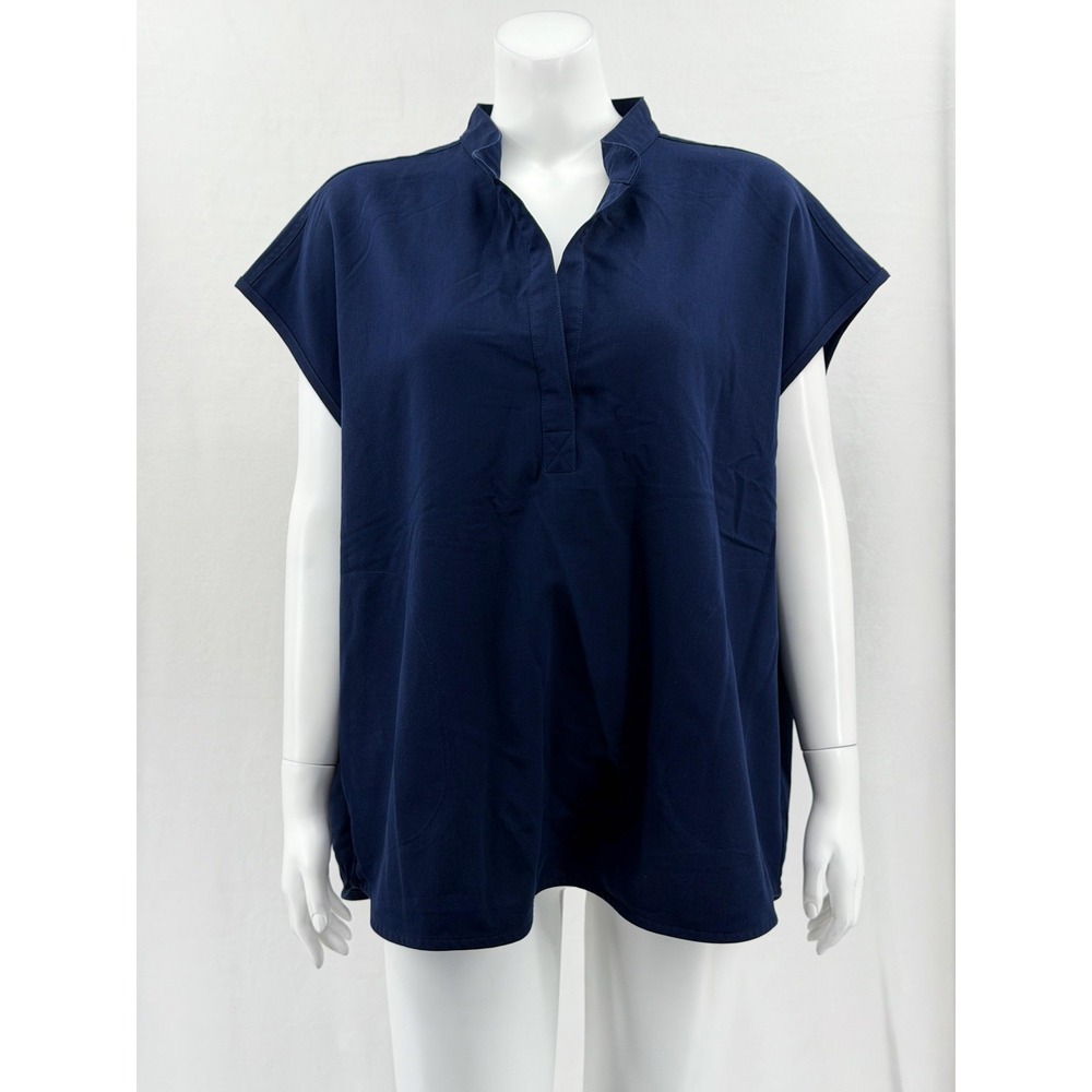 Figs Scrub Top Womens XXL Navy Rafaela Oversized Stretch Nurse Medical Office